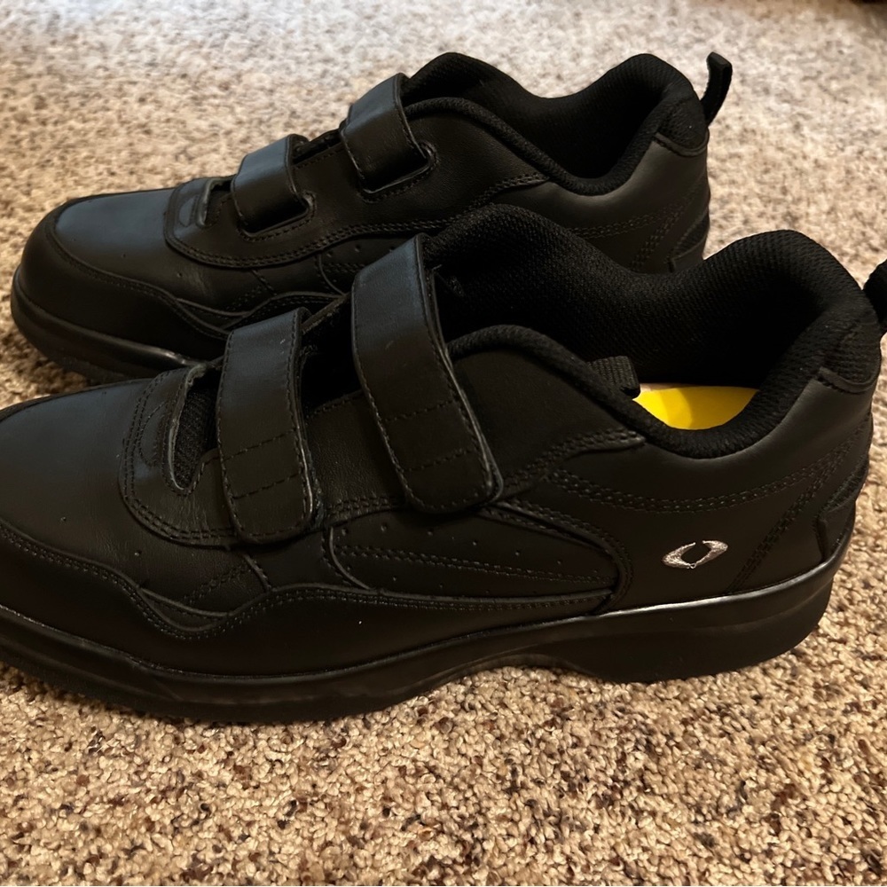 Apex G8010M Men's Athletic Shoe Black Leather Double Strap Size 11 X-Wide - Picture 5 of 14